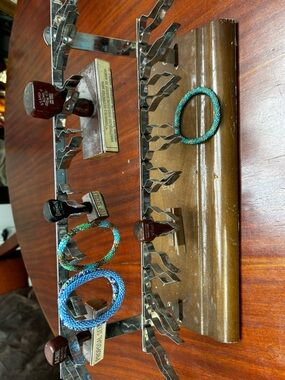 VINTAGE OFFICE WOODEN RUBBER STAMP Rack - jewelry organizer Crown Desk no. 24